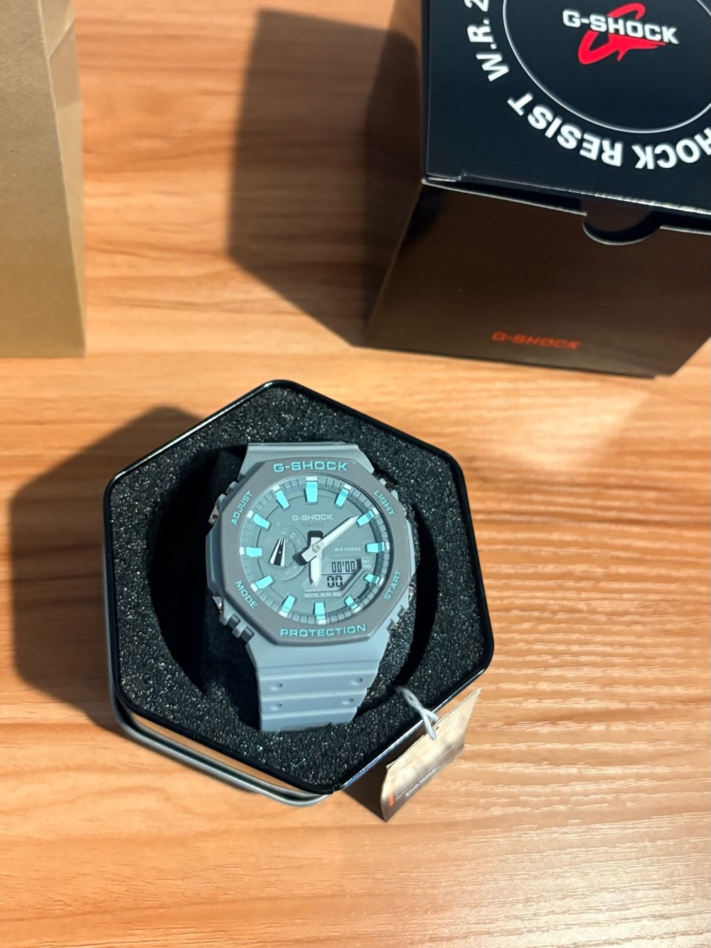 G-Shock Men’s Gray with Teal Accent Resin Watch